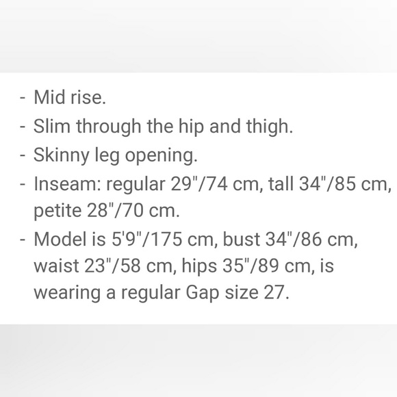 "G" gap midrise true skinny grey stretch ankle - Picture 7 of 7